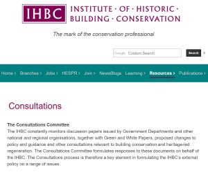 IHBC consultations webpage